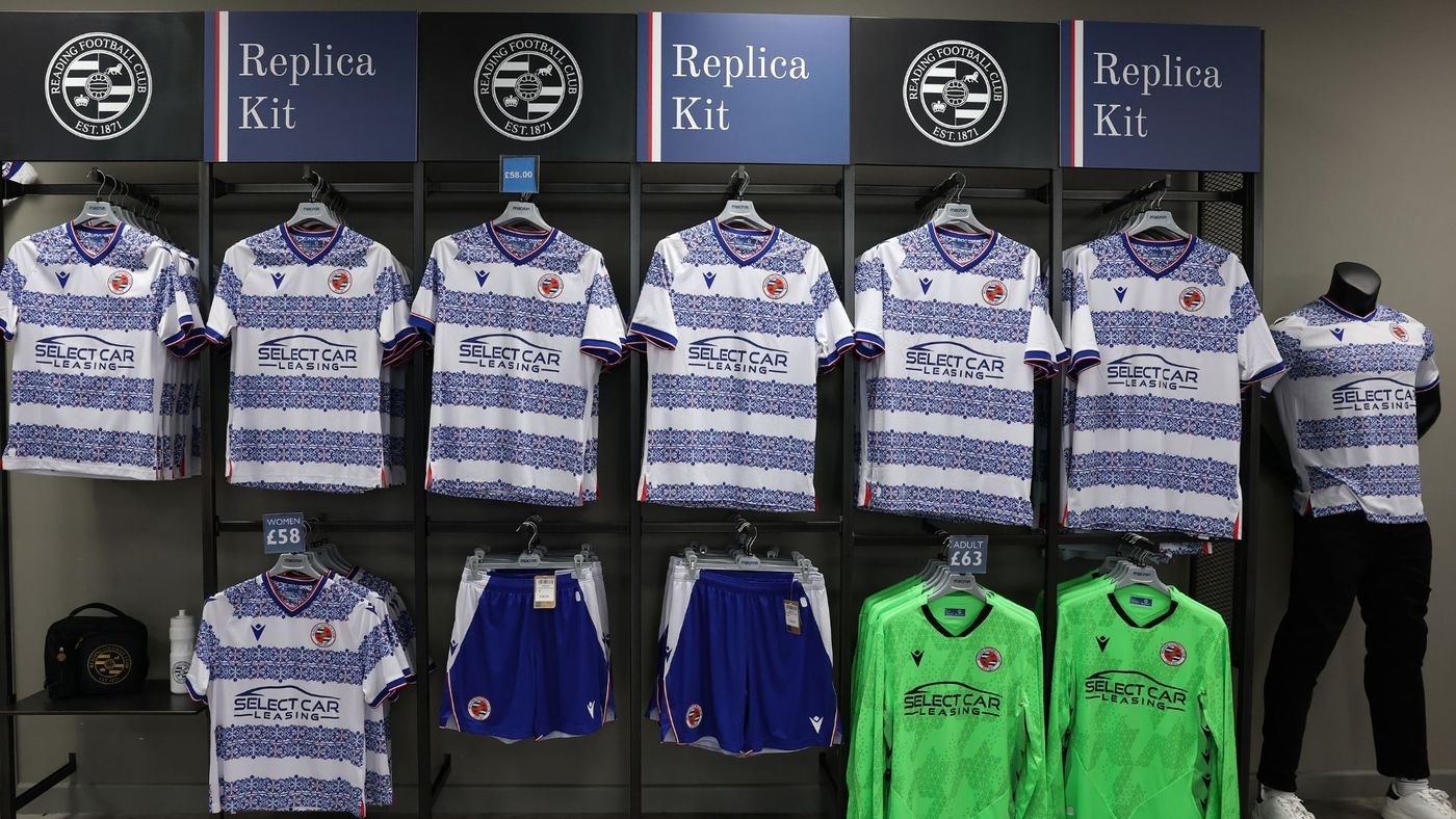 Reading FC t-shirts on display 